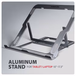 Axagon STND-LAG Laptop-Ständer, höhenverstellbar, faltbar, Aluminium Supporto per laptop e tablet Grigio 43,9 cm (17.3") - Vista aggiuntiva 2
