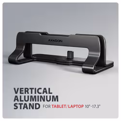 Axagon STND-VB Vertikaler Laptop-Ständer, einstellbare Breite, Aluminium Supporto per laptop e tablet Nero 43,9 cm (17.3") - Vista aggiuntiva 2