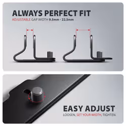 Axagon STND-VB Vertikaler Laptop-Ständer, einstellbare Breite, Aluminium Supporto per laptop e tablet Nero 43,9 cm (17.3") - Vista aggiuntiva 4