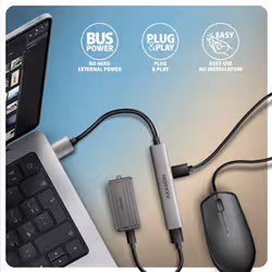 Axagon HUB USB HUE-STA, 4x USB ALU STRIP hub, 1x USB-A 5Gbps, 2x USB-A & 1x USB-C 480Mbps, kabel USB-A 12cm USB 3.2 Gen 1 (3.1 Gen 1) Type-A 5 Mbit/s Grigio - Vista aggiuntiva 4