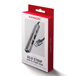 Axagon HUB USB HUE-STA, 4x USB ALU STRIP hub, 1x USB-A 5Gbps, 2x USB-A & 1x USB-C 480Mbps, kabel USB-A 12cm USB 3.2 Gen 1 (3.1 Gen 1) Type-A 5 Mbit/s Grigio - Vista aggiuntiva 7