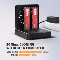 Axagon ADSA-M2C22 docking station per unità di archiviazione USB 3.2 Gen 2x2 Type-C Nero - Vista aggiuntiva 5