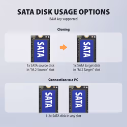 Axagon ADSA-M2C22 docking station per unità di archiviazione USB 3.2 Gen 2x2 Type-C Nero - Vista aggiuntiva 7