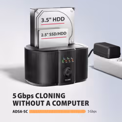 Axagon ADSA-SC docking station per unità di archiviazione USB 3.2 Gen 1 (3.1 Gen 1) Type-C Nero - Vista aggiuntiva 5
