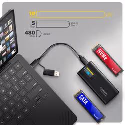 Axagon EEM2-SD2B contenitore di unità di archiviazione Box esterno SSD Nero M.2 - Vista aggiuntiva 8