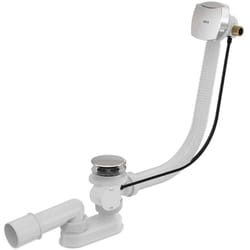 Alcadrain - Sistemi di scarico - Set di scarico e troppopieno per vasca da bagno con riempimento, lunghezza 1200 mm, cromo A564CRM1-120