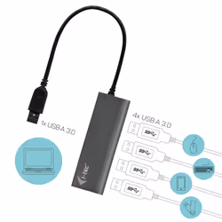 i-tec Metal U3HUB448 hub di interfaccia USB 3.2 Gen 1 (3.1 Gen 1) Type-A 5000 Mbit/s Grigio - Vista aggiuntiva 4