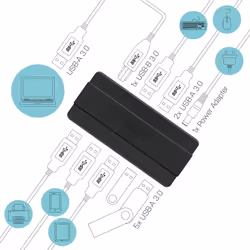 i-tec U3HUB742 hub di interfaccia USB 3.2 Gen 1 (3.1 Gen 1) Type-B 5000 Mbit/s Nero - Vista aggiuntiva 4