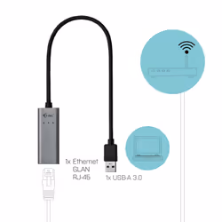 i-tec Metal U3METALGLAN scheda di rete e adattatore Ethernet 1000 Mbit/s - Vista aggiuntiva 4