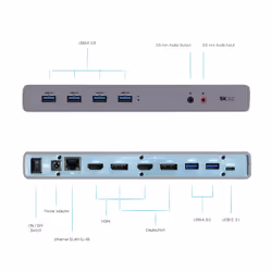 i-tec USB 3.0 / USB-C / Thunderbolt 3 Dual Display Docking Station - Vista aggiuntiva 5