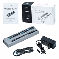 i-tec U3CHARGEHUB13 Caricabatterie per dispositivi mobili Universale Grigio AC Interno - Vista aggiuntiva 5