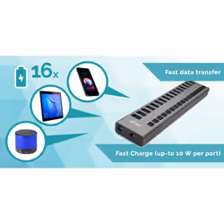 i-tec U3CHARGEHUB16 Caricabatterie per dispositivi mobili Universale Grigio AC Interno - Vista aggiuntiva 6