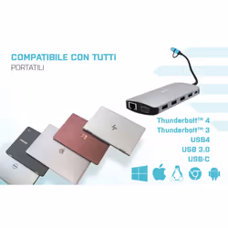 i-tec USB 3.0 USB-C/Thunderbolt 3x Display Metal Nano Dock with LAN + Power Delivery 100 W - Vista aggiuntiva 4