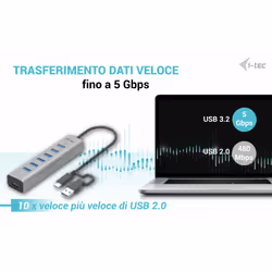 i-tec USB-C/USB-A Charging Metal HUB 7 Port - Vista aggiuntiva 5