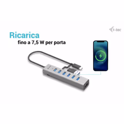 i-tec USB-C/USB-A Charging Metal HUB 7 Port - Vista aggiuntiva 6