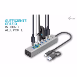 i-tec USB-C/USB-A Charging Metal HUB 7 Port - Vista aggiuntiva 8