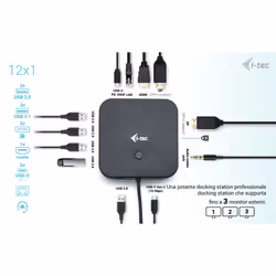 i-tec USB-C HDMI Dual DP Docking Station with Power Delivery 100 W - Vista aggiuntiva 5