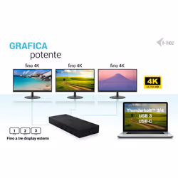 i-tec USB 3.0 / USB-C / Thunderbolt, 3x 4K Docking Station Gen 2 + Power Delivery 100W - Vista aggiuntiva 8