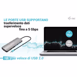 i-tec USB-C Metal Nano 2x Display Docking Station + Power Delivery 100 W - Vista aggiuntiva 7