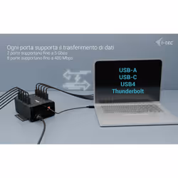 i-tec USB-C/USB-A Metal Charging + data HUB, 15W per port, 10x USB-C - Vista aggiuntiva 4