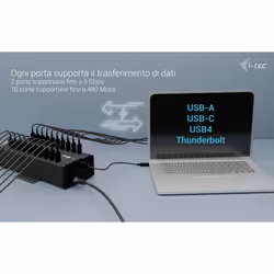 i-tec USB-C/USB-A Metal Charging + data HUB, 15W per port, 20x USB-C - Vista aggiuntiva 4