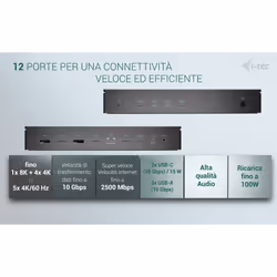 i-tec Universal 5x 4K/60Hz Display Docking Station + Power Delivery 100W - Vista aggiuntiva 6