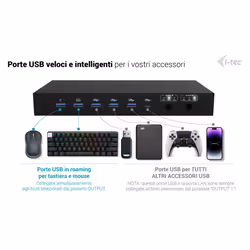 i-tec USB-C KVM Dock PRO for Three Hosts, Dual Video, with 2x Power Delivery, max 92W - Vista aggiuntiva 8