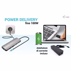 i-tec Metal USB-C Nano 2x Display Docking Station with PD 100 W + Charger 100W - Vista aggiuntiva 8