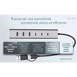 i-tec USB-C/USB-A Charging Metal HUB 7 port (3x USB-C, 4x USB-A) - Vista aggiuntiva 6