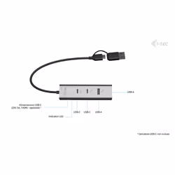 i-tec Metal Universal Charging HUB 2xUSB-C + 2x USB-A Port + Power Delivery 85W - Vista aggiuntiva 5