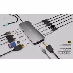 i-tec Metal USB-C Nano 3x Display Dock, 2x HDMI 1x USB-C video + Power Delivery 140W - Vista aggiuntiva 8