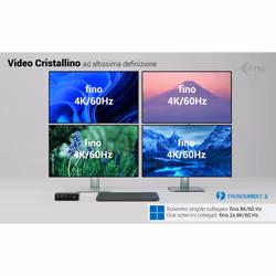i-tec Thunderbolt5 Quattro Display Docking Station, 5x USB, 2.5 GLAN + Power Delivery 140W - Vista aggiuntiva 7