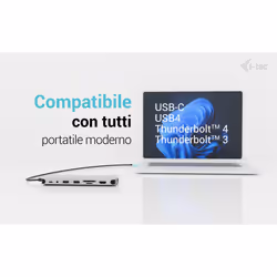 i-tec Metal USB-C Nano 3x Display Dock, 2x HDMI 1x USB-C video with Power Delivery 140W + Universal Charger 140 W - Vista aggiuntiva 7