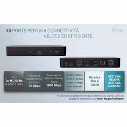 i-tec Universal Intelligent Dual Display Docking Station + Power Delivery 100W - Vista aggiuntiva 5