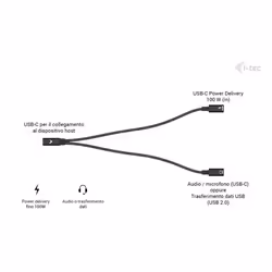 i-tec USB-C Cable Splitter Audio/Data + Power Delivery 100W - Vista aggiuntiva 6