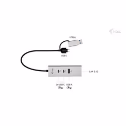 i-tec USB-C/USB-A Metal HUB 3 (2x USB-C, 1x USB-A) Port + 2.5GLAN - Vista aggiuntiva 4