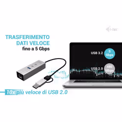 i-tec USB-C/USB-A Metal HUB 3 (2x USB-C, 1x USB-A) Port + 2.5GLAN - Vista aggiuntiva 7