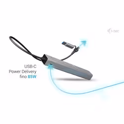 i-tec USB-C/USB-A Metal HUB 6 port (3x USB-C, 3x USB-A), LAN, Power Delivery 85W - Vista aggiuntiva 6