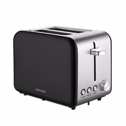 Concept TE2050, 2 fetta/e, Nero, Acciaio inox, Acciaio inox, Pulsanti, Manopola, 950 W, 0,8 m