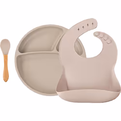 Le stoviglie belle rendono ogni pasto ancora più gustoso. Le stoviglie per bambini Minikoioi BLW II Bubble Beige sono realizz ...