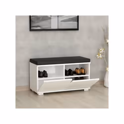 Scarpiera con pouff bianco nero Dragoshoe Caratteristiche: Materiale truciolare alta qualità. Spessore 18 mm. Rivestimento in ...
