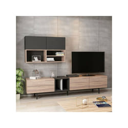 Homemania - Parete attrezzata Diany 195 rovere antracite