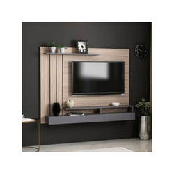 Homemania - Parete porta tv Lawrance 157 noce particolari antracite