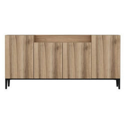 Mobile Multiuso Ellaria, Truciolare Melaminico, Plastica, Noce, 160x42x75 cm