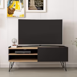 Mobile porta Tv con anta a ribalta Aral 124 colore nero e noce Completa l' arredamento del tuo soggiorno con un mobile porta  ...