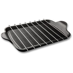 Risoli - Piastra Grill-Brochette Explora, Alluminio Pressofuso, Acciaio, Nero, 47x26x2 cm