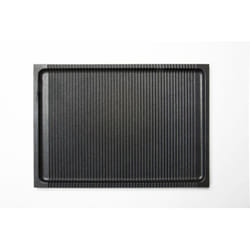 Piastra Grill bbq, Alluminio Pressofuso, Acciaio, Nero, 38x26,5x2 cm