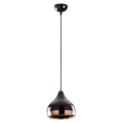 Toilinux - Lampadario con altezza regolabile d. 17 x h. 25/112 cm in Metallo Nero e Rame - yildo