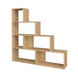 Scaffale libreria a scala Modello Alis Struttura colore Rovere 6 scomparti aperti Dimensioni - larghezza 145 cm - profondita  ...