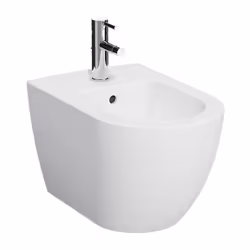 Bidet installazione sospesa Vitra Sanitari Mia Round in ceramica color bianco lucido Il bidet sospeso dalla forma compatta Mi ...